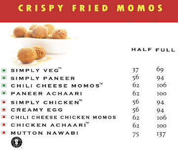The Appetite Momos menu 
