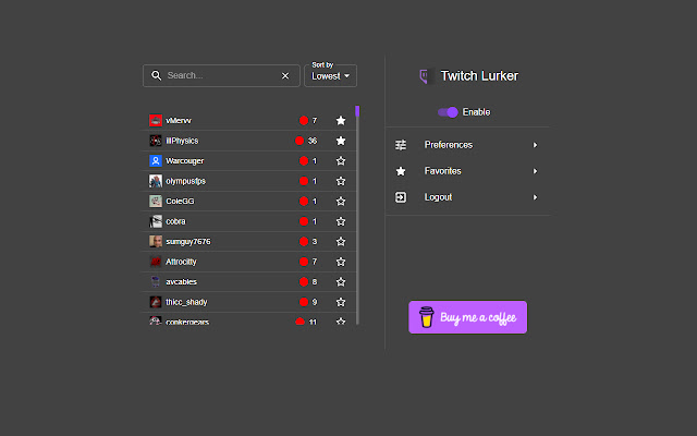 Twitch Lurker chrome extension