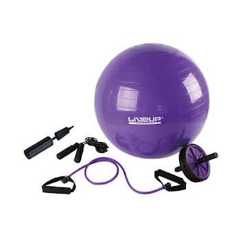 Set De Ejercicio Plus Solution + Rueda De Ejercicio + 1 Pelota Gym + 1 Bomba De Mano + 1 Tubo Tonificador  