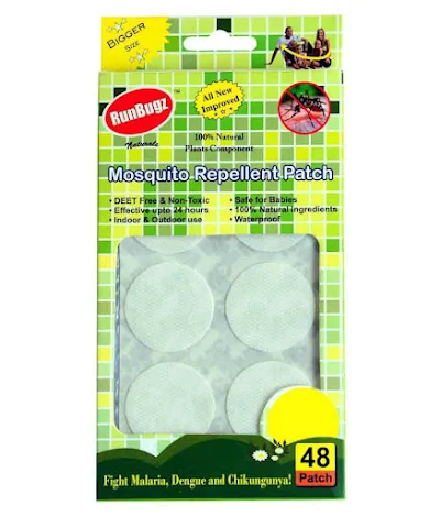 Runbugz Anti Mosquito Patch Plain Assorted 1x24