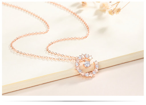 Title 4, S925 sterling silver starry necklace