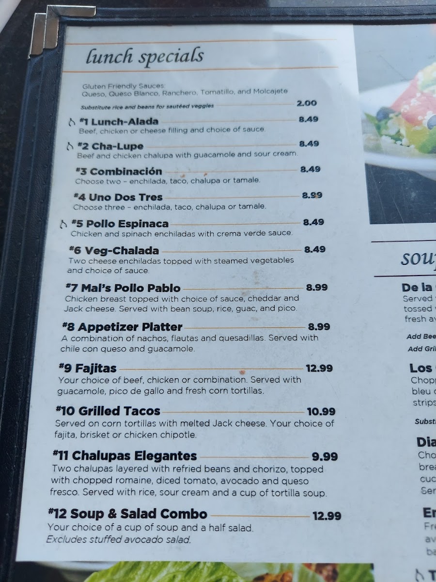 Rio Mambo gluten-free menu