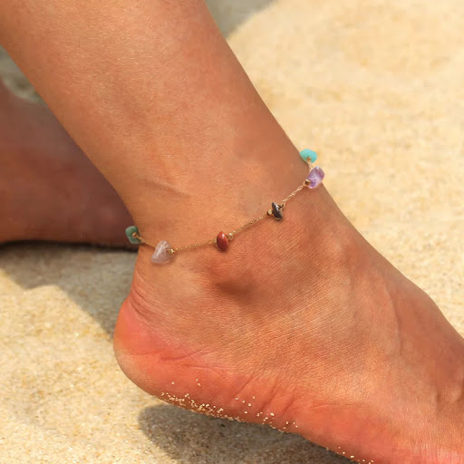 Title 12, Personalized Natural Color Agate Stone Foot Orn...