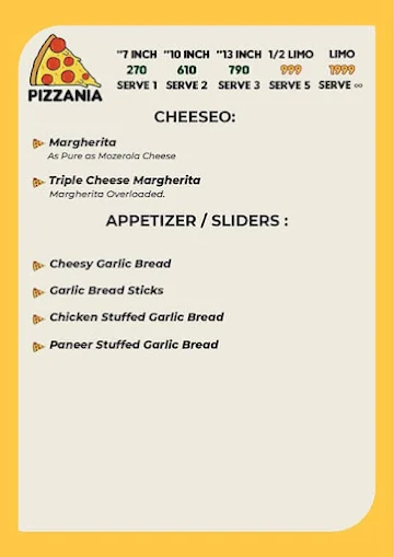 Pizza 99 menu 