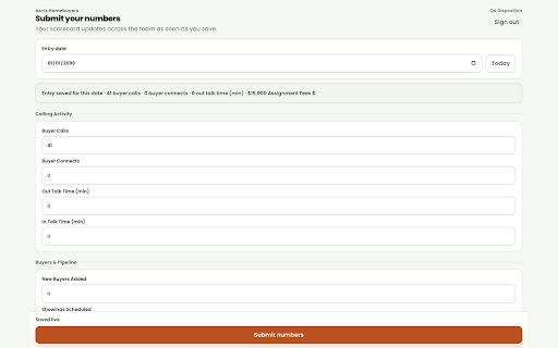 AS-IS KPI Submit screenshot 3