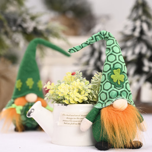 Title 6, Little Doll Standing Green Leaf Gnome Ornament ...