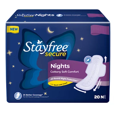 Stayfree Secure Night Sanitary Napkins For Women - 20 pc