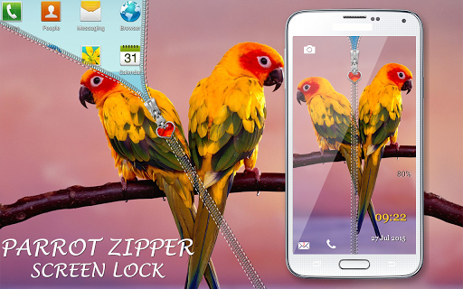 Parrot Zipper Screen Lock