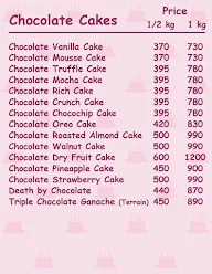 The Chef's Cake menu 2