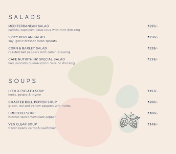 Cafe Nutrithink menu 