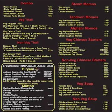 Punjabi Flame Restaurant menu 