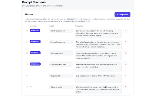 Prompt Sharpener screenshot 2