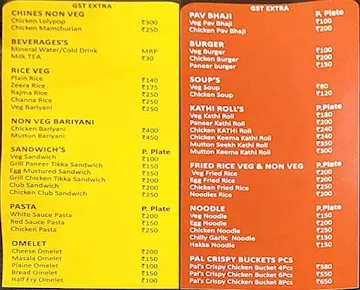 Pal Dhaba menu 