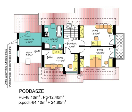 BW-03 wariant - Rzut poddasza