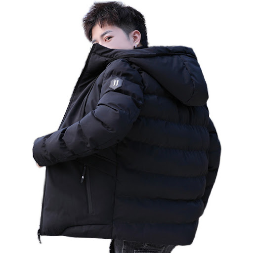 Title 7, Mens Hooded Slim Thick Warm Quilted Jacket, Pe...
