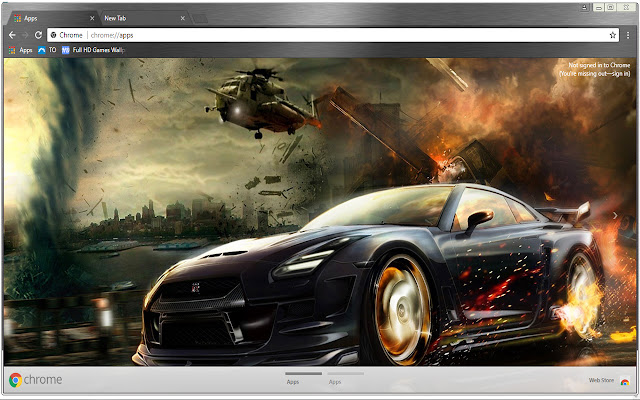 Nisaan GTR Race speed rivals chrome extension