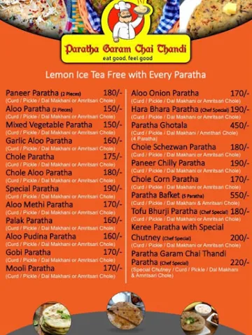 Paratha Garam Chai Thandi menu 