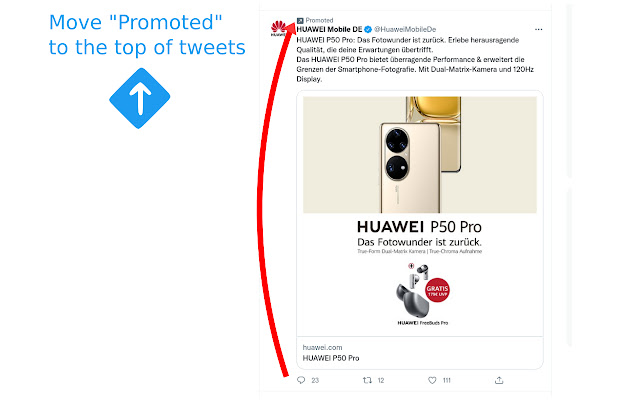 Twitter Promoted Header chrome extension