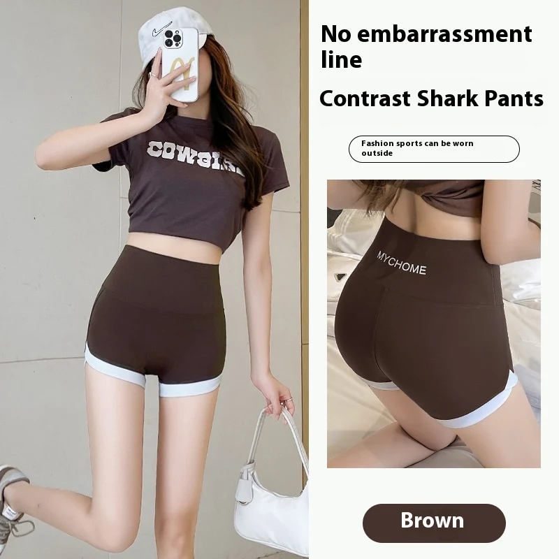 Three-point Shark Pants Damskie spodenki sportowe z efektem podnoszenia bioder. Idealne do ćwiczeń, zapewniające wsparcie i wygodę.