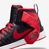 air jordan 1 hi flyease black/white/fire red