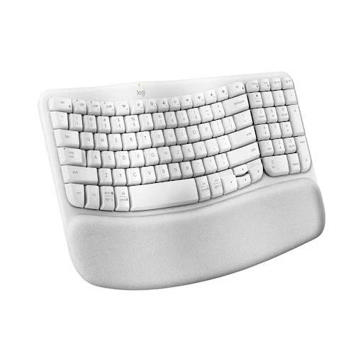 Bàn Phím Công Thái Học Không Dây Logitech Wave Keys Wireless/Bluetooth/Trắng (Off-White) (920-012282)