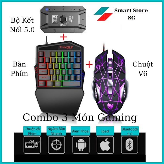 Combo Gaming Bộ Chuyển Đổi Chơi Pubg Meiying M1 Pro Bàn Phím K15 Chơi Free Fire Cho Game Thủ Đẳng Cấp