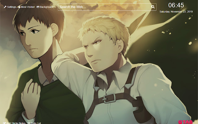 Attack on Titan: Reiner Wallpaper for New Tab