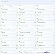 Hotel Surya menu 1