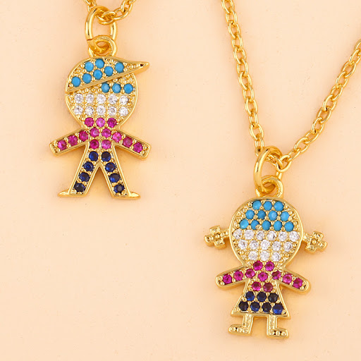 Title 1, Full diamond color couple necklace clavicle chain