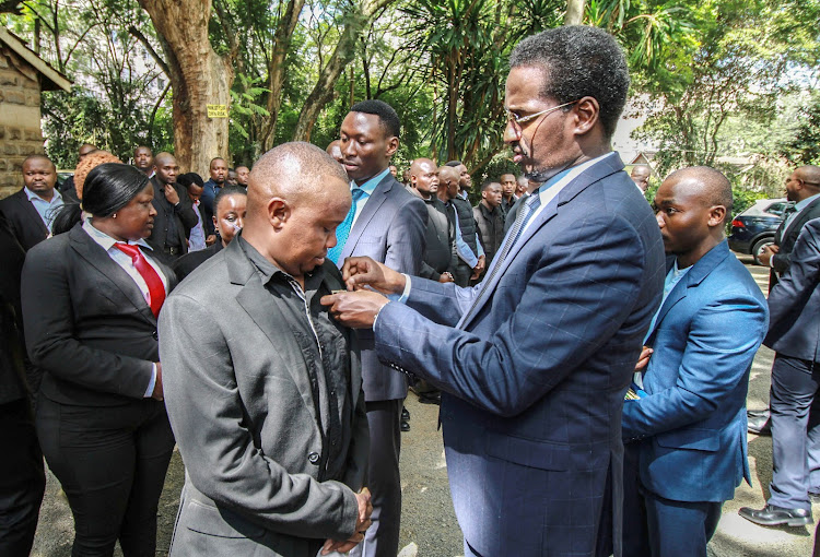 Private Security Regulatory Authority Director General prepare with bouncers in Lavington, Nairobi on February 8,2024.PHOTO/ENOS TECHE