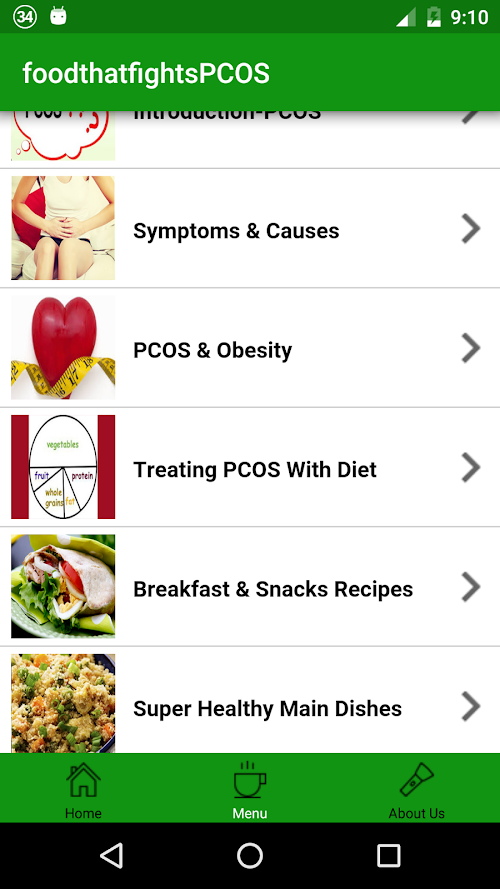 Android application Food That Fight PCOS screenshort