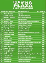 Paratha Plaza, 4Th Block menu 1