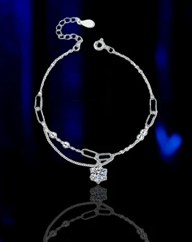 Bracelet en argent sterling S925 po - 1