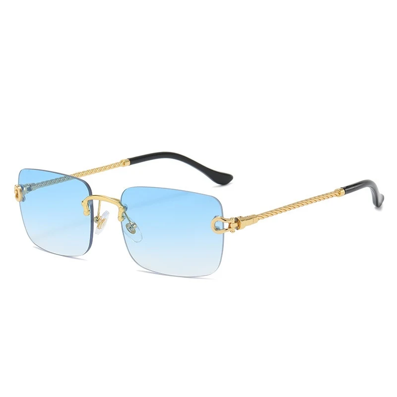 Gafas de sol FS2023 para mujer, cuadradas, sin montura, con degradado. Elegancia y protección solar con estilo moderno.