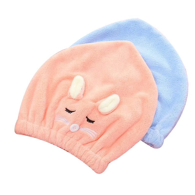 Serviette de cheveux quotidienne en forme de cœur de pêche de dessin animé, absorbante, douce et respirante, séchage rapide.