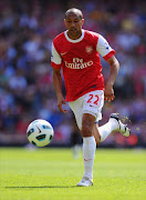 Gael Clichy of Arsenal in action during the Premier League match between Arsenal and Manchester United at the Emirates Stadium on May 1, 2011 in London, England