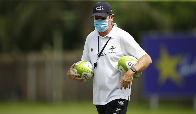 Sharks coach Sean Everitt during a training session at Kings Park Stadium on January 12 2021 in Durban.