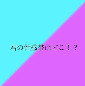 君の性感帯はどこ！？