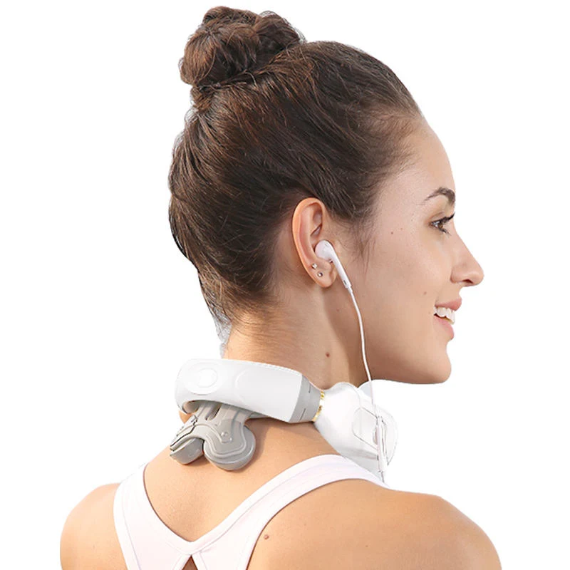 Masseur de Cou à Impulsions Électriques Pétrissage Protection du Cou Soulagement de la Douleur Recharge USB Massage Relaxant