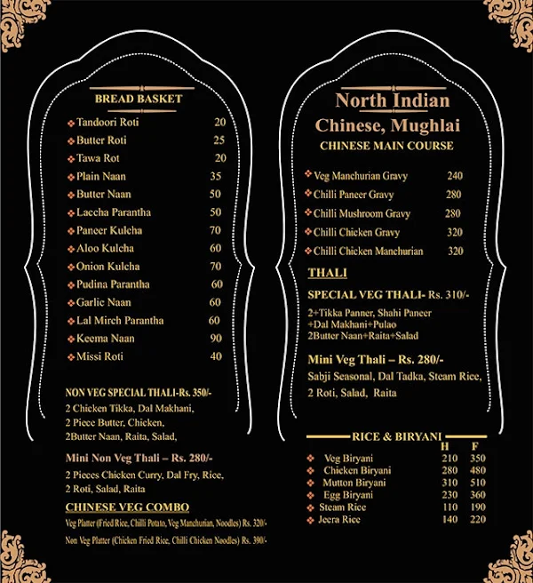 Welcome Food menu 