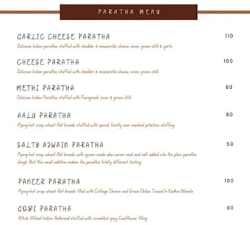 Paratha Joint menu 