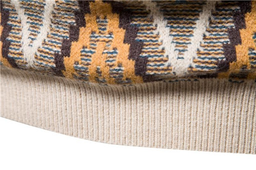 Title 6, Lingge Slim Jacquard Sweater Fashion Knit Top