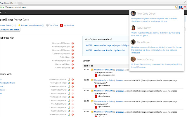 Assembla Mentions chrome extension