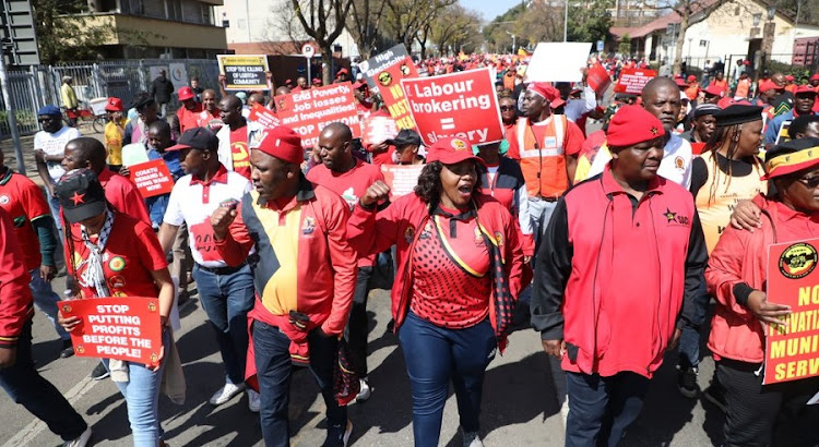 COSATU and SAFTU members commence their march against the high cost of living to the Union Buildings in Pretoria