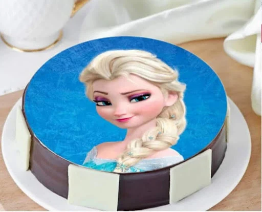 Frozen Photo Cake [Eggless]