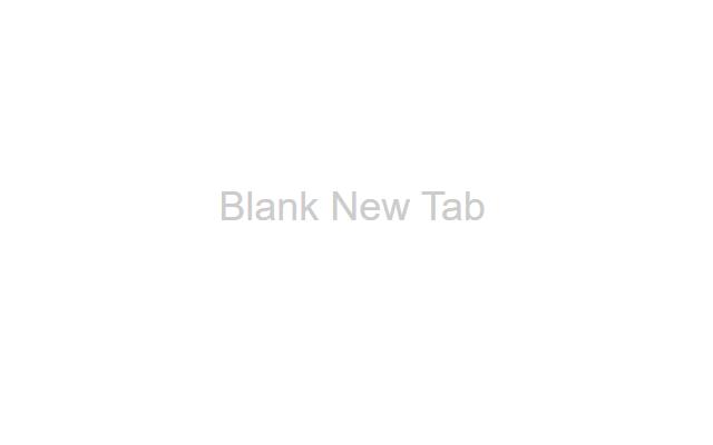 Blank New Tab Page chrome extension