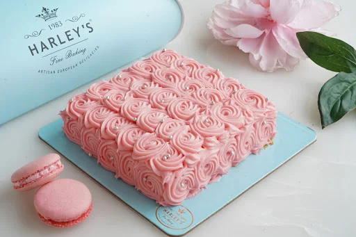 French Vanilla Strawberry Rose CROCANTE Medovik Cake