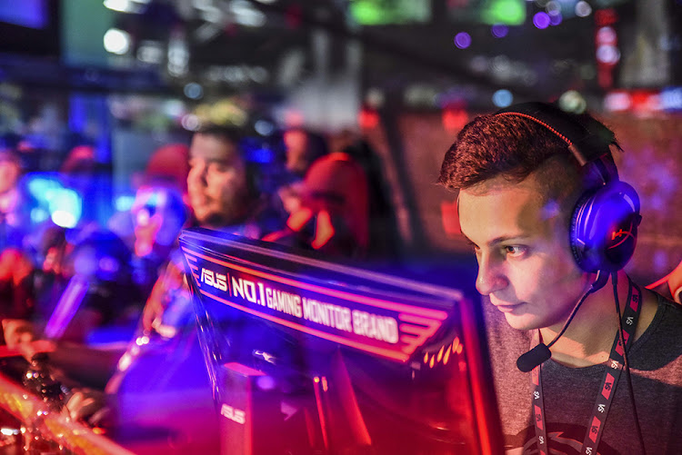 Dylan 'dyvo' Vorster of Aperture Gaming concentrates in the VS Gaming Masters CS:GO tournament at the Rage gaming expo in Johannesburg.