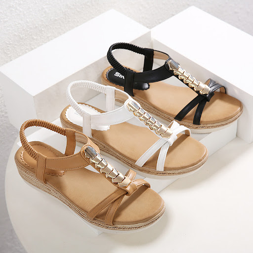 Title 1, Womens Casual Wedge Platform Metal Sandals for...