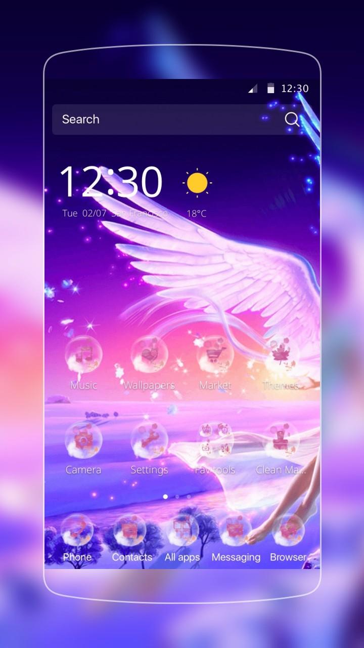 Android application Angel Wings Theme screenshort